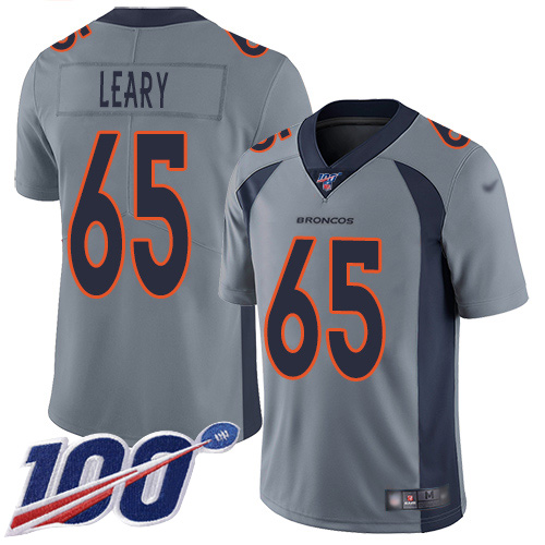 Men Denver Broncos #65 Ronald Leary Limited Silver Inverted Legend 100th Season Football NFL Jersey->denver broncos->NFL Jersey